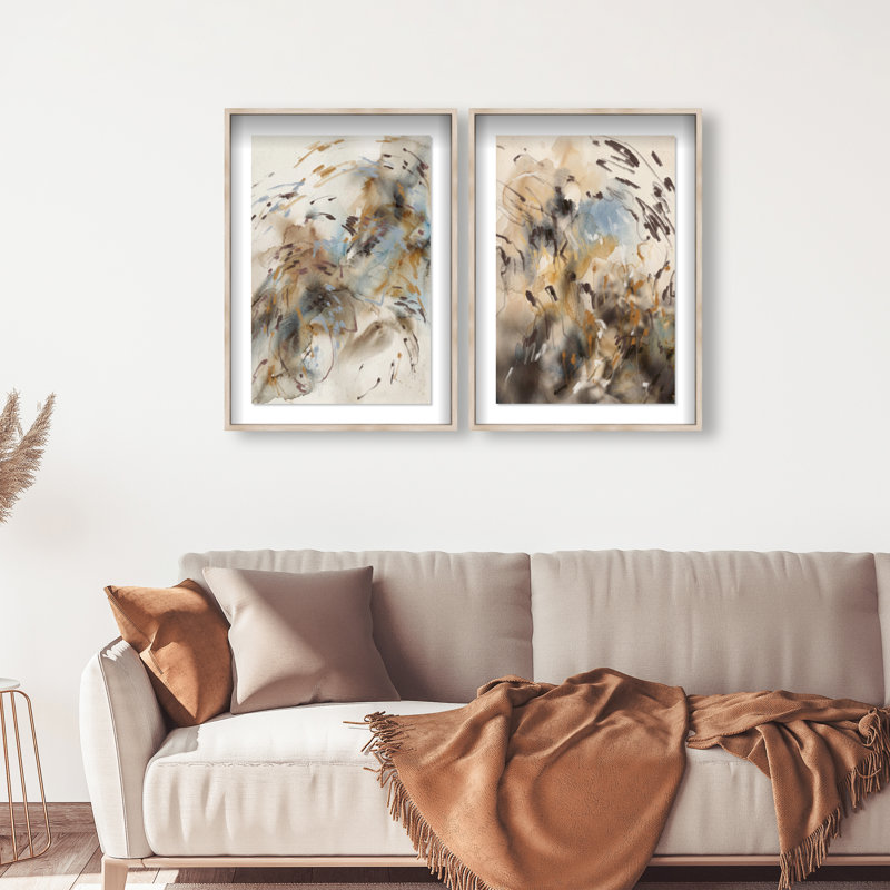 Mindfulness Set Set by Oliver Gal, 93"H x 63"W, Natural Oak Shadowbox