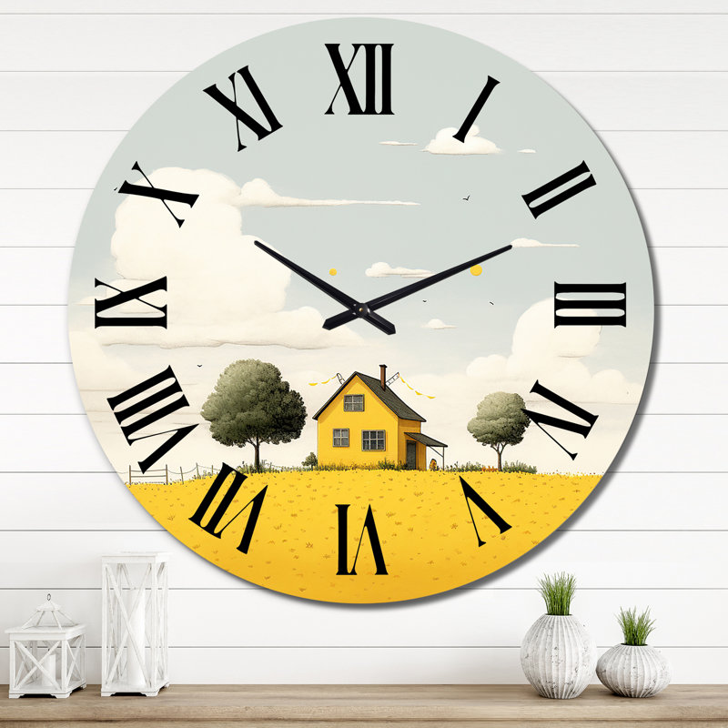 Horloge murale jaune, Très grand