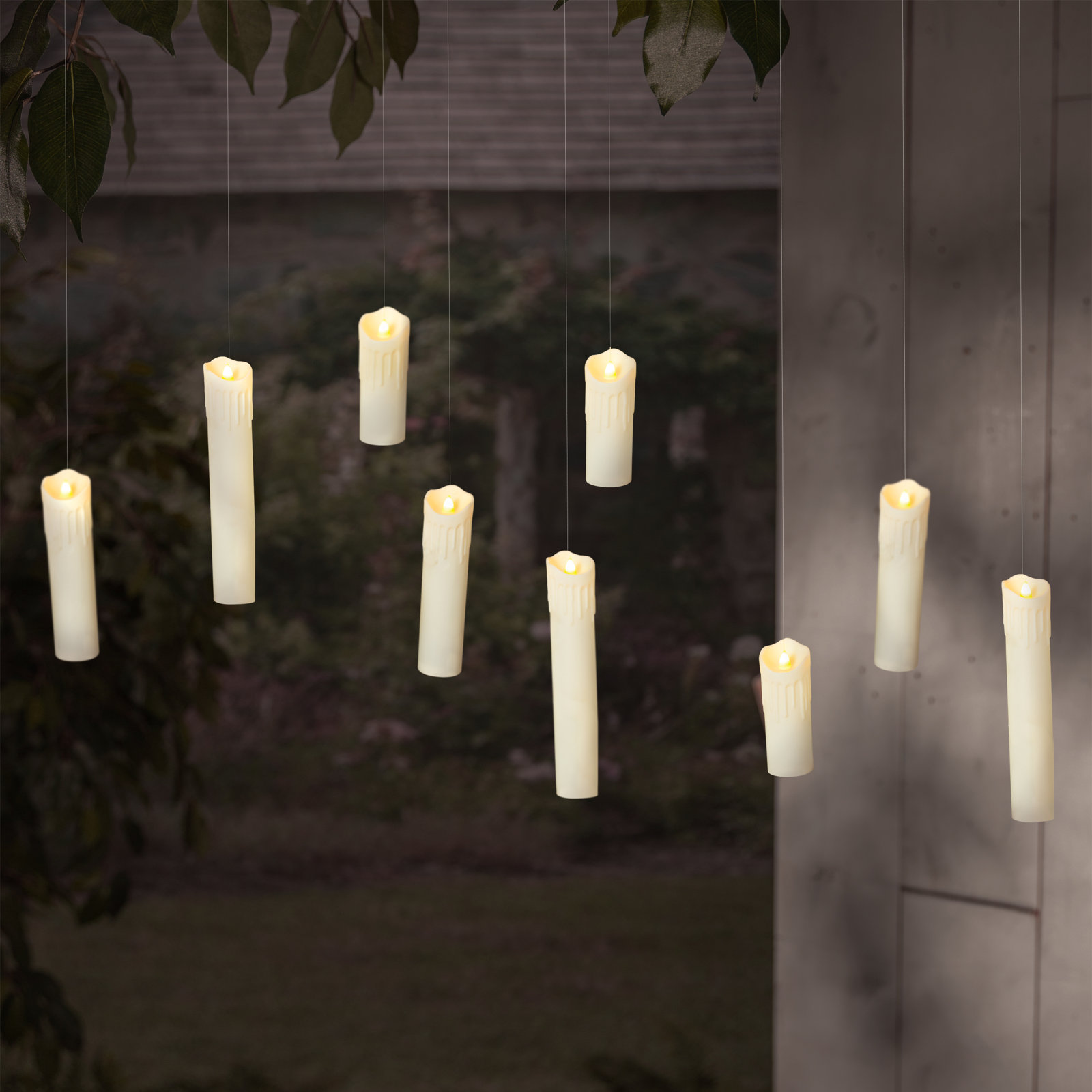 Set Of 6 Spooky Floating Halloween Candles With Remote Timer