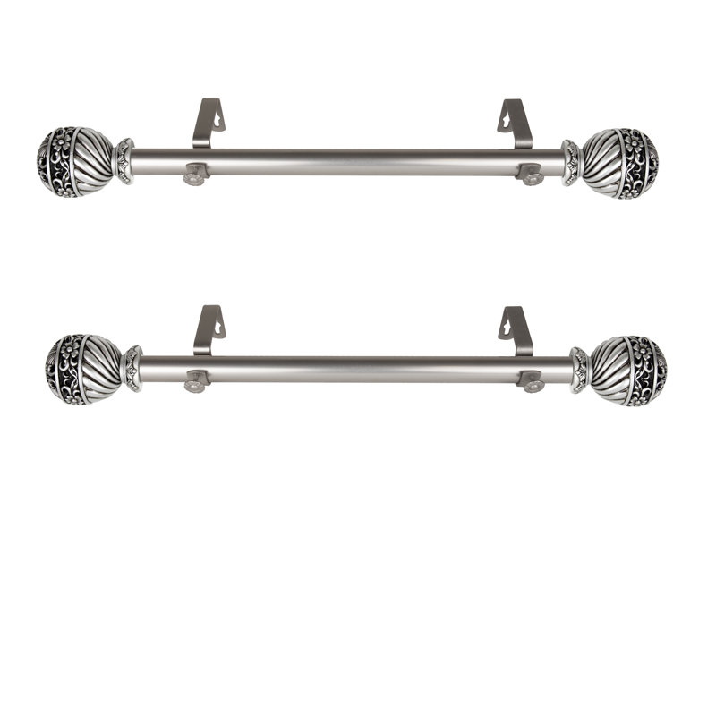 Tringle à rideaux simple Freya Lanette, Nickel satiné
