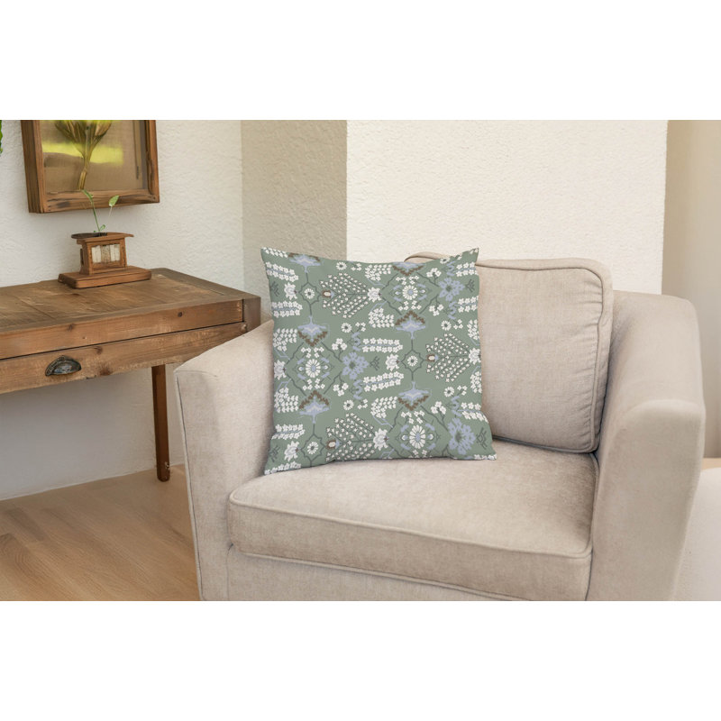 Coussin décoratif Zoey, Carré 20 po, Sauge