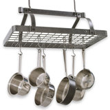 Grande Cuisine Rectangle Ceiling Rack Hammered Steel