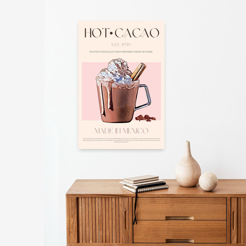 Art mural contemporain Sweet Hot Cacao, H 24 po x l 16 po