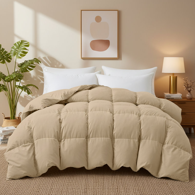 Édredon épais en duvet d'oie blanche, Double/grand, Racine de gingembre