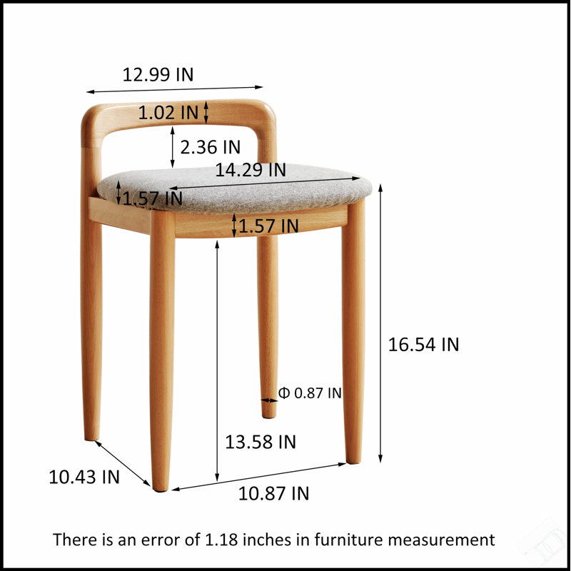 Banc de lit tabouret en bois de hêtre naturel avec coussin en lin confortable pour la salle à manger et la chambre à coucher