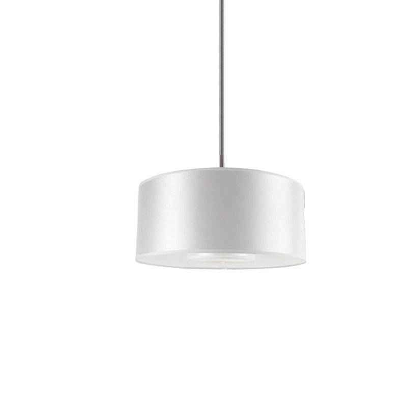 Luminaire suspendu 1 lumière Kilpatrick, Acier satiné, Blanc immaculé, 35" H x 16" lx 8" p