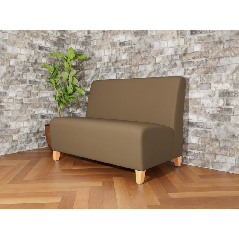 Causeuse sans accoudoirs Ravenna, Bois naturel, Patriot Plus taupe