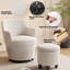 Fauteuil d'appoint pivotant moderne avec repose-pieds-1672522328