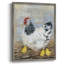 Reproduction encadrée de poulet de ferme - bois massif