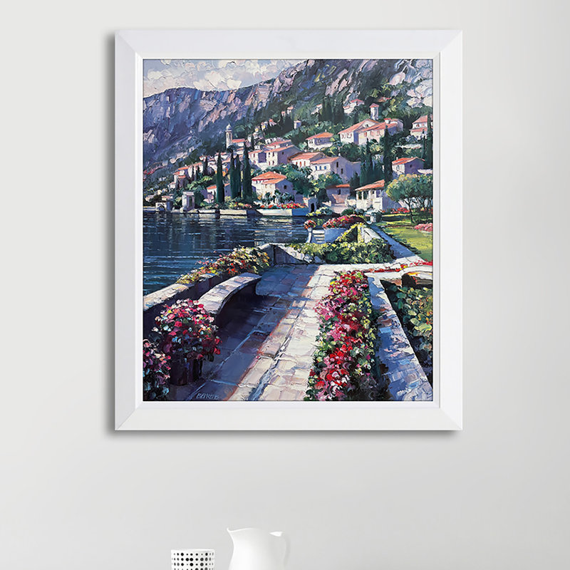 "Varenna Vista" par Howard Behrens, reproduction encadrée sous acrylique