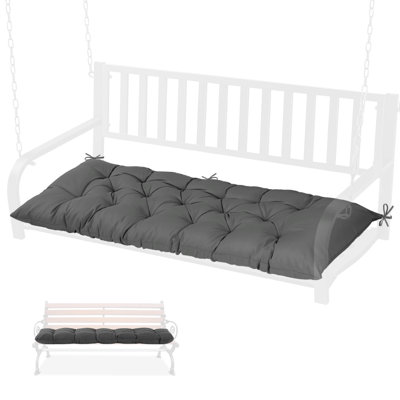 Coussin de banc d'extérieur 60 po x 20 po, coussin de siège de patio imperméable avec attaches, coussin de remplacement pour balancelle, banc de jardin, utilisation intérieure / extérieure