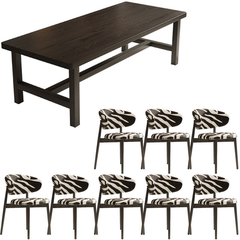 Nordic style ash all solid wood dining table set, 29.5"H x 78.7"L x 35.4"W