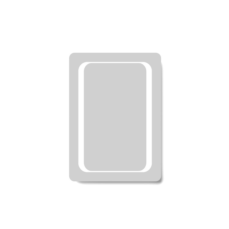 iBathUK Halo Wall Mounted LED Illuminated Bathroom Mirror, Modern Rectangular Battery Powered Mirror with White Light, 500x700mm