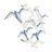Olmeda Metal Bird Blue Wall Decor with Brown Distressed Accents