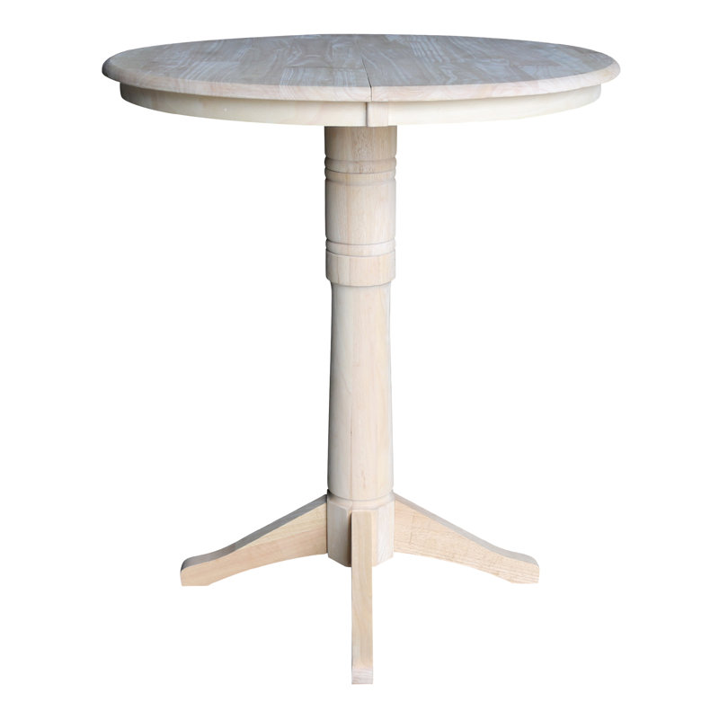 Ileia Extendable Solid Wood Dining Table, Unfinished/Finish