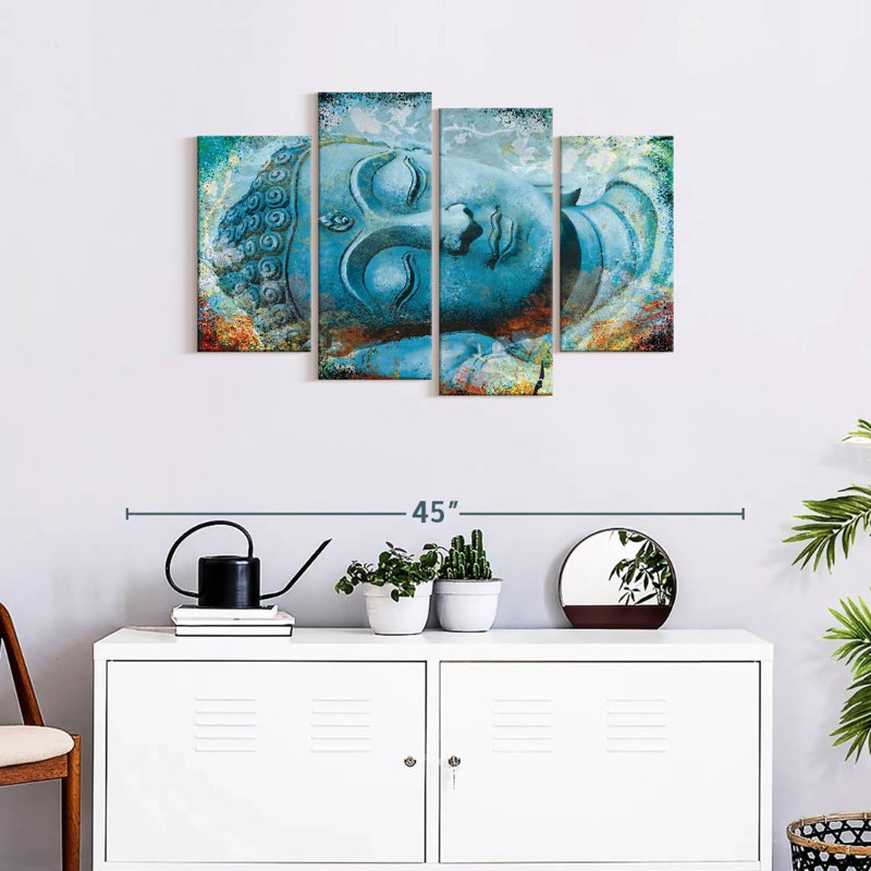 «Relaxed Sleeping Buddha», reproduction sur toile, H 22 po x l 36 po x P 1 po