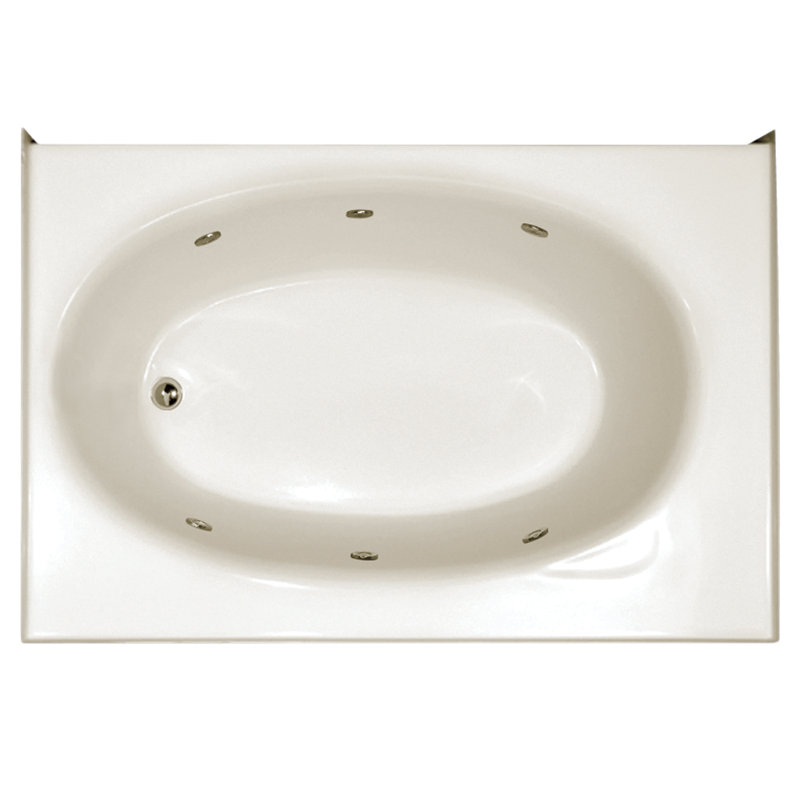 Kona 60'' L Whirlpool Bathtub, Biscuit, Right