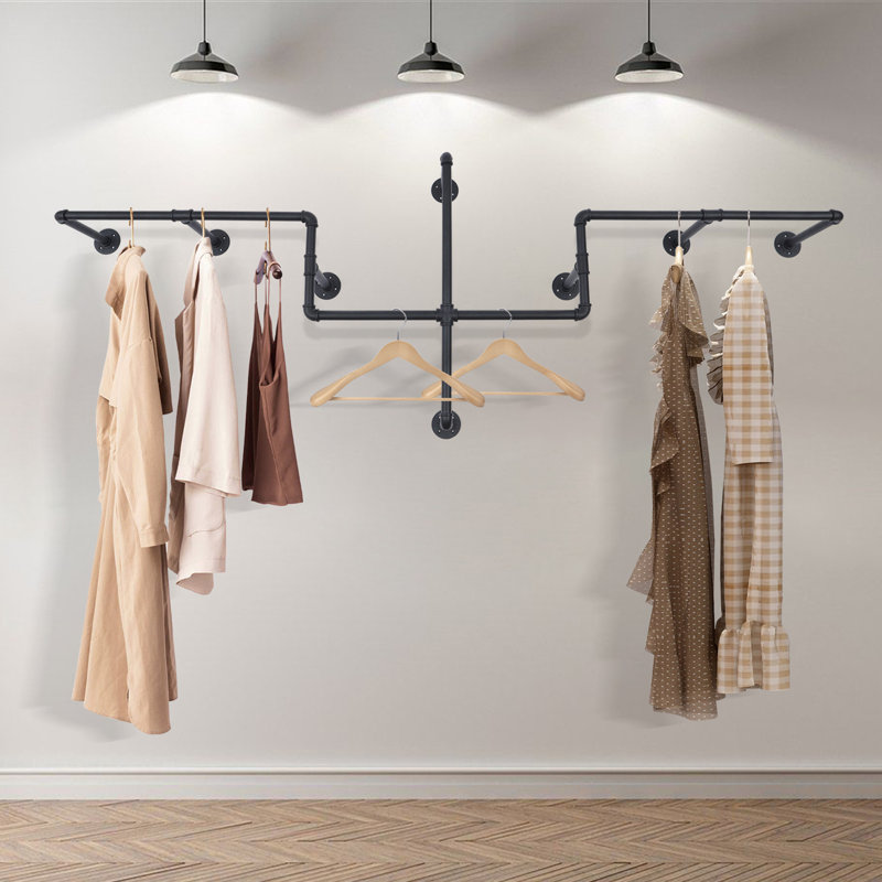 Anorah 85.83'' Metal Wall Mounted Clothes Rack