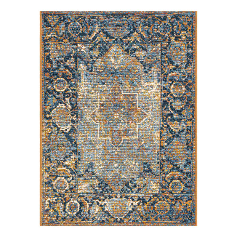 Tapis traditionnel bleu Blue_Unique Loom Nosara, Rectangulaire 2 pi x 3 pi