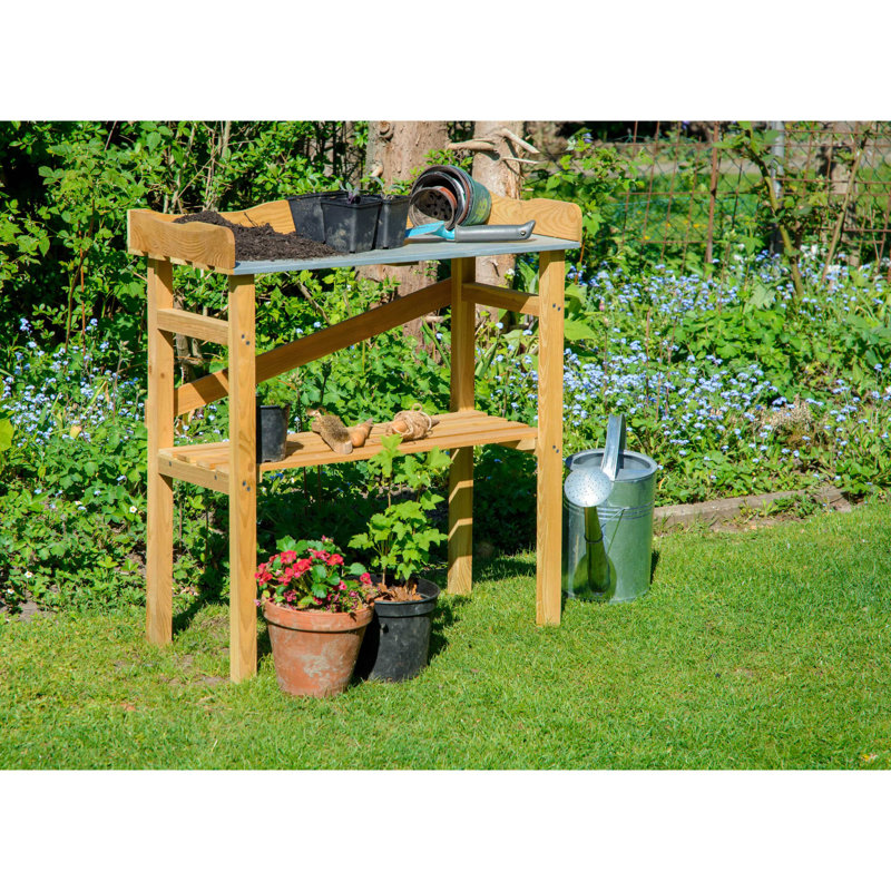 Lam Pine Wood Potting Bench