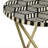 Desmariah Round Bone-and-Black-Resin Inlay Side Table with Hairpin Base, White and Gold