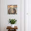 Key cabinet for wall, Opens to the left, 30x30x5, White, Old map and retro compass, 