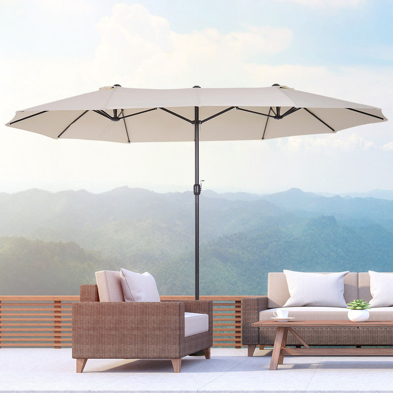 Extra Large Patio Umbrella, Double-Sided Outdoor Umbrella With Crank Handle And Air Vents For Backyard, Deck, Pool, Market (Without Base)