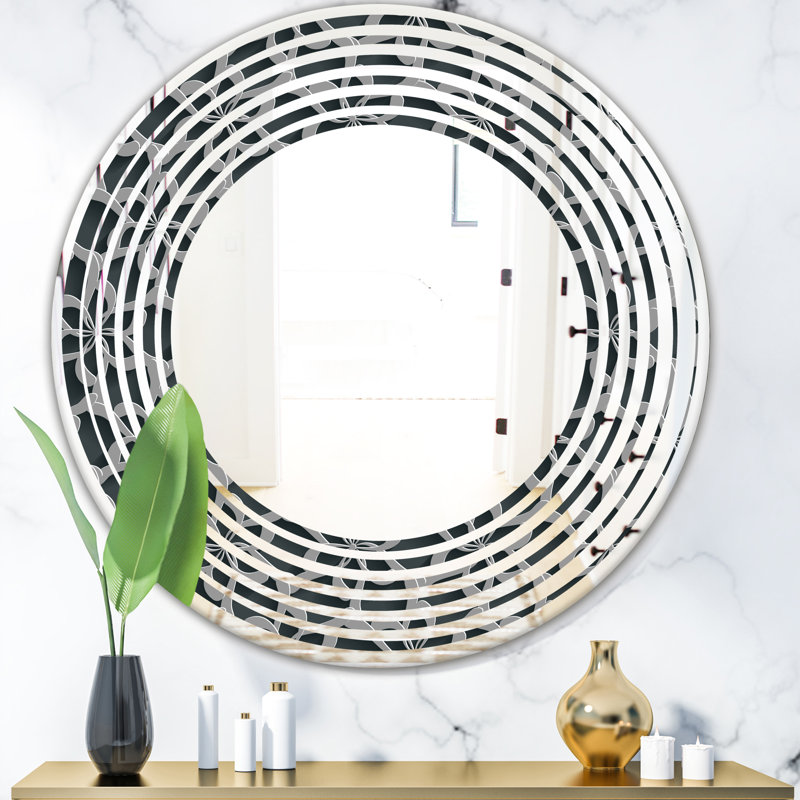 Miroir mural floral sans cadre, 31,5 po x 31,5 po
