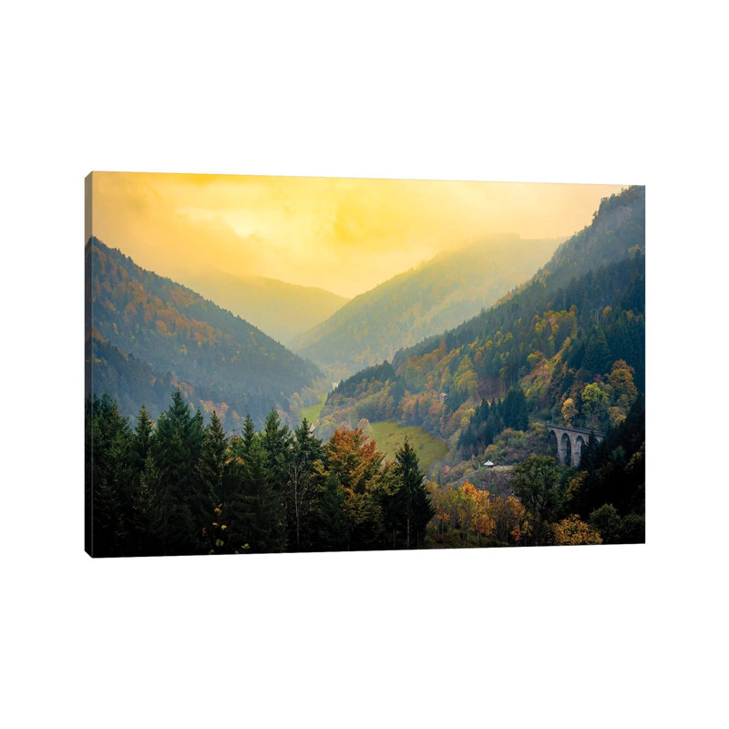 Schwartzwald Landscape: Sunset Hills Valley by Nik Rave - Wrapped Canvas Print, 66.04 cm H x 45.72 cm W x 3.175 cm D