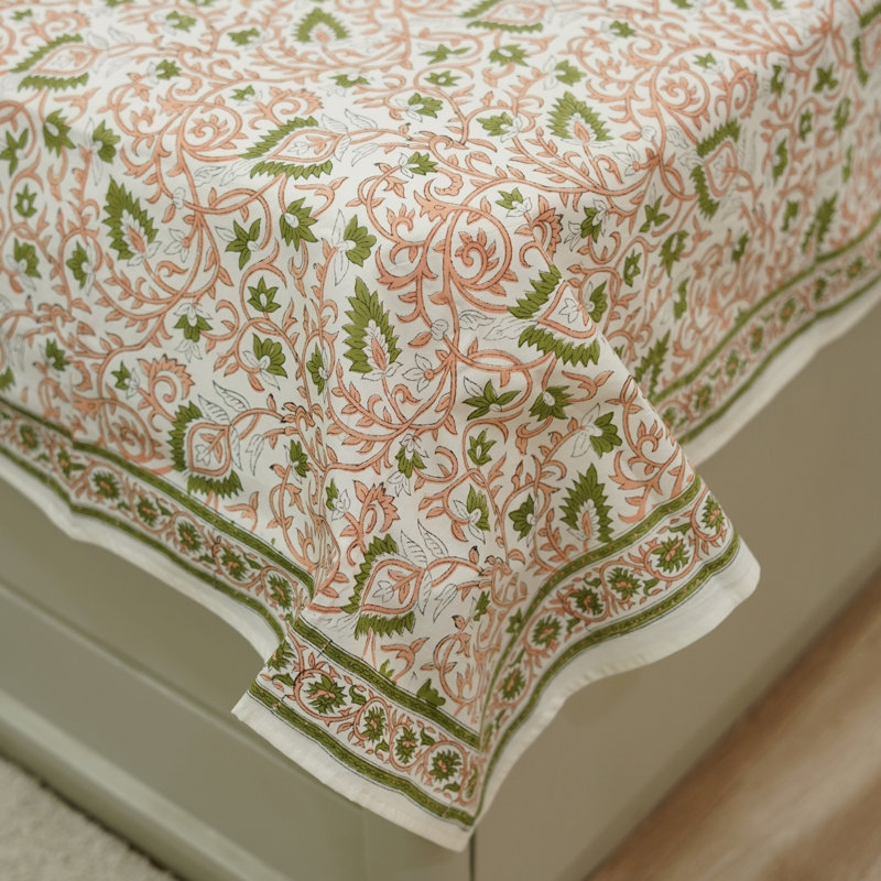 Fabdivine Pure Cotton Bedsheet Set – Handmade Bedsheet with Matching Pillow Covers – Premium Bedding, Hawamahal,
