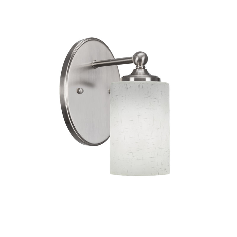 Aitkens Wall Sconce Shown With 4" White Muslin Glass, Brushed Nickel