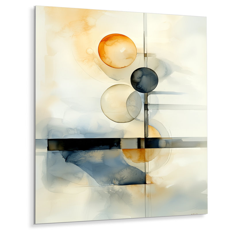 Abstrait abstrait de suprématisme avec formes III - art mural moderne en métal, impression de suprématisme