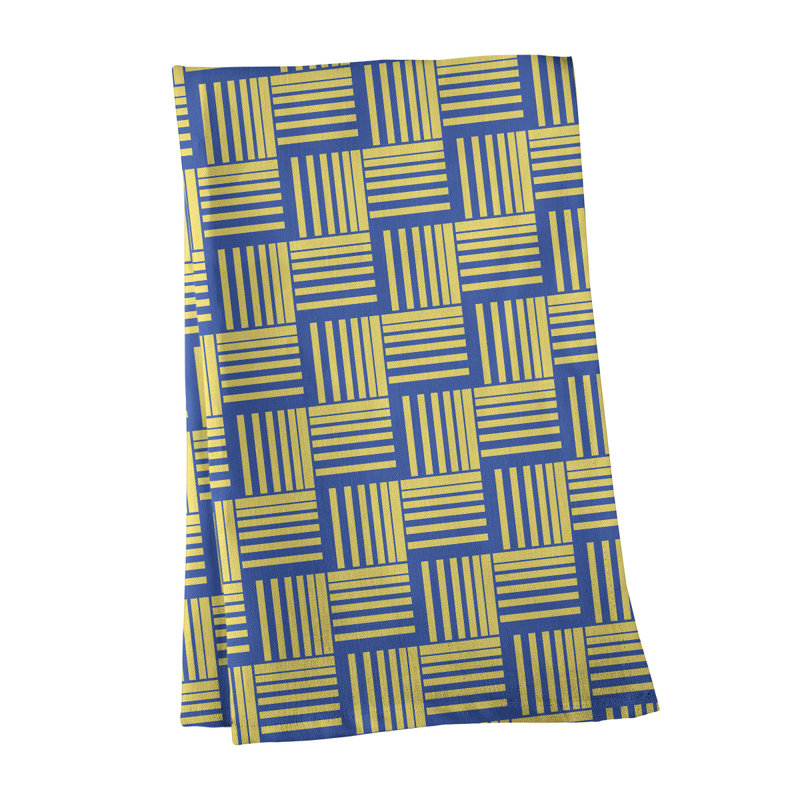 Jaya Tea Towel Kitchen Towel, Blue Lotus/Yellow, Poly Twill