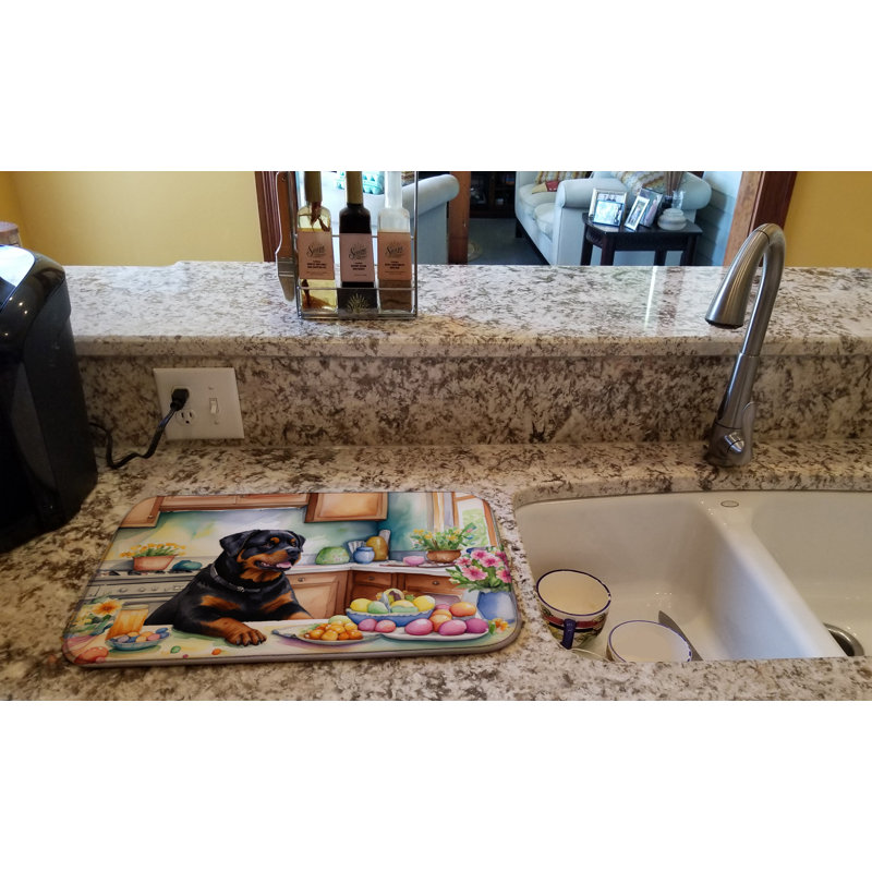 Tapis de vaisselle Decorating Pâques Rottweiler