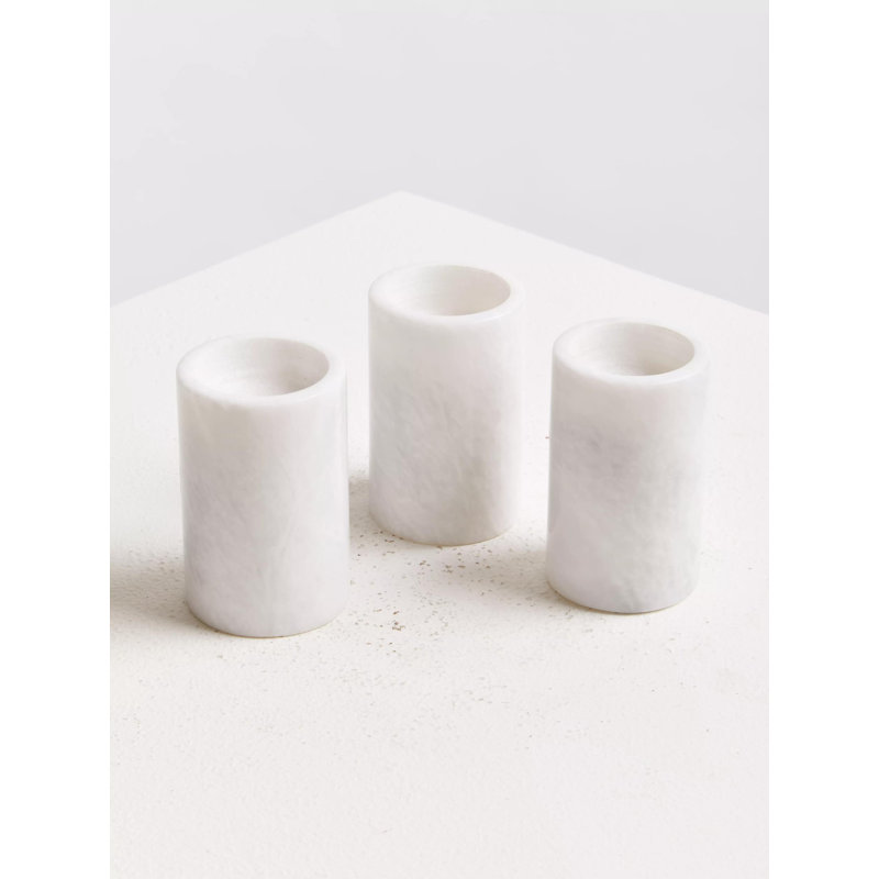 Molinari 3 Piece Marble Tabletop Tealight Holder Set