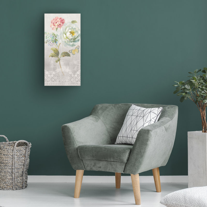 Art floral sur toile, rouleau, H 19 po x l 10 po