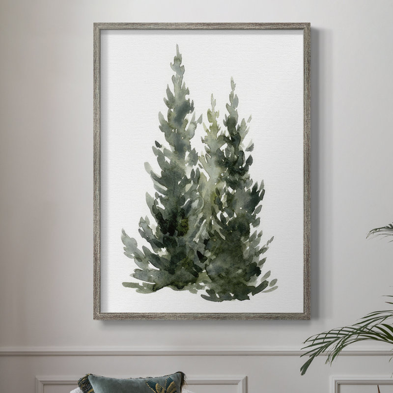 Simple Evergreen I, reproduction encadrée - bois massif, H 11 po x l 9 po