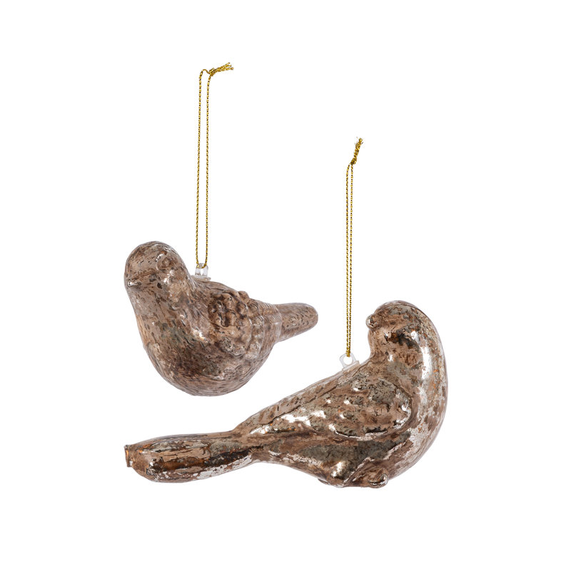 Antiqued Bird Ornament, 2 Assorted Styles
