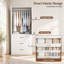 2 Piece White Wardrobe Set with 4 Doors, 6 Drawers and Gold-Tone Handles
