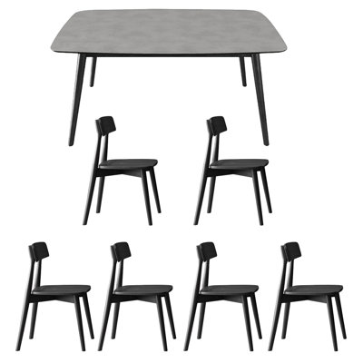 Modern high-temp resistant rock slab dining table
