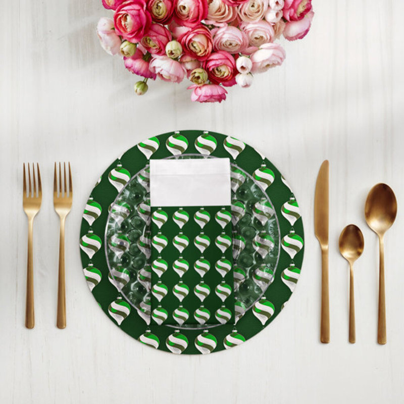 Cotton Blend Square Napkins, Green