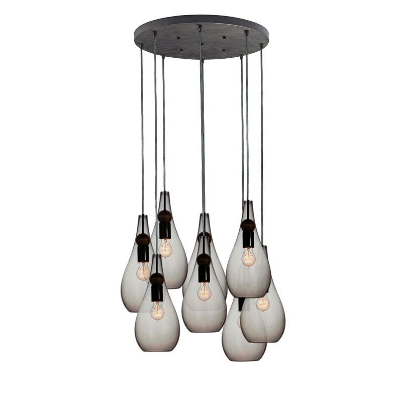 Earth 8 - Light Chandelier, No Bulb Included, 108" H x 18" W x 18" D, Matte Black