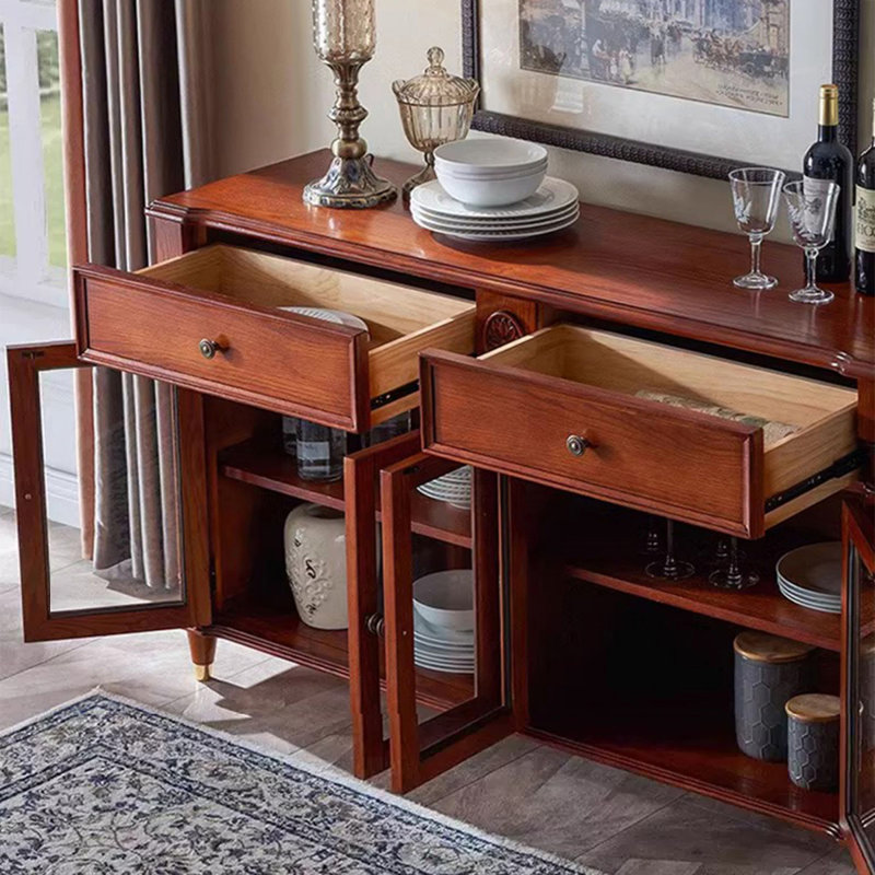 Buffet en bois massif brun noisette