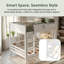 Structure de lit superposé, échelle, garde-corps et tablettes de rangement, structure en bois, conception modulaire-1790642896-1790642911