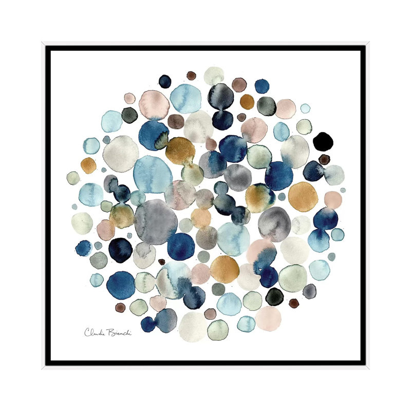 « Molecular » par Claudia Bianchi, reproduction d’art, Toile blanche encadrée, H 37 po x l 37 po x P 1,5 po, Pas de tapis