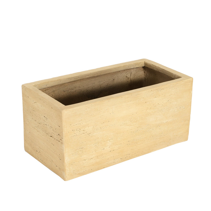 Boîte à fleurs rectangulaire faite à la main en brun antique, l 24 po x P 10 po x P 10 po, sans assemblage, fonction de drainage pour jardinière brune, 24 po x 10 po x 10 po, cour arrière - trou parfait