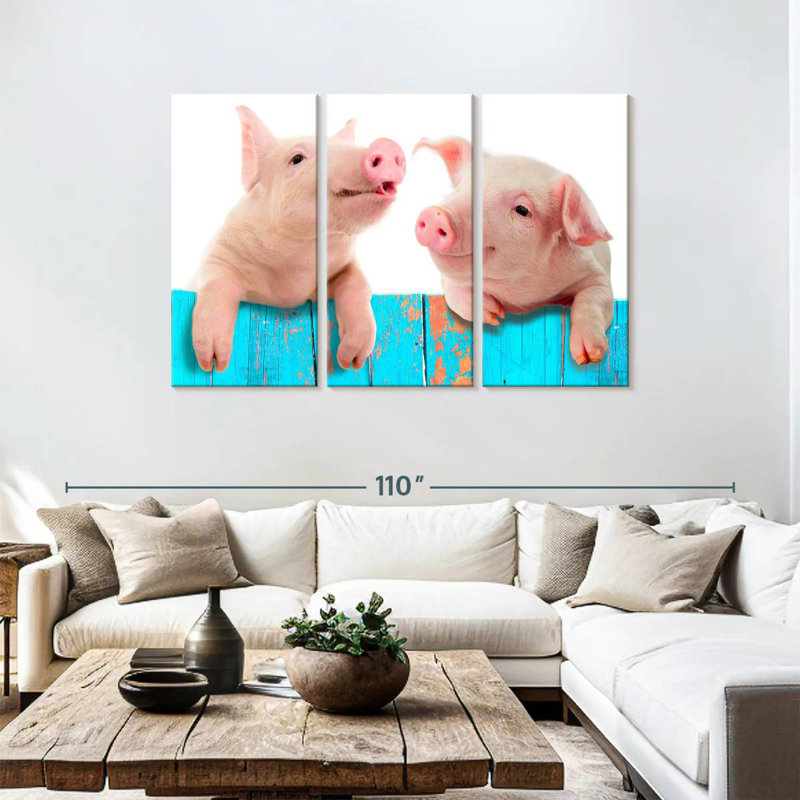 Fence Pigs, 48" H x 74" W