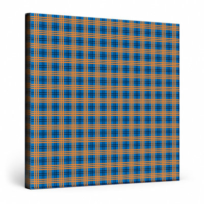 Royal Blue & Orange Plaid — National Basketball Teams Canvas Wall Art