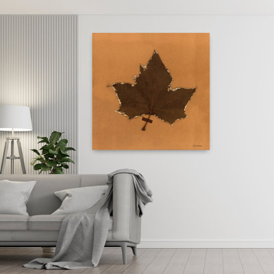 Art contemporain d'automne abstrait à feuilles métalliques