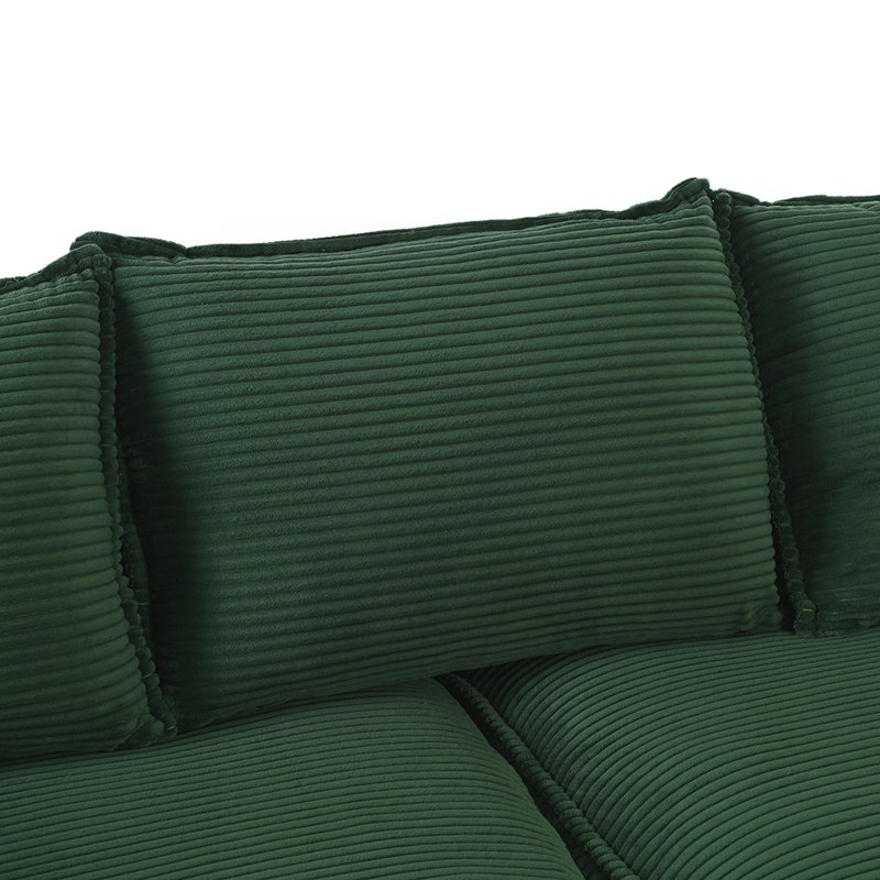 Canapé 85,4 po, Velours côtelé vert foncé